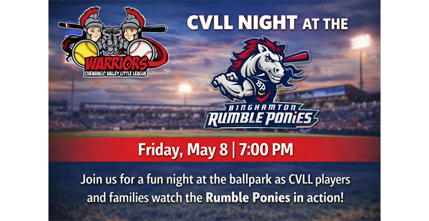 CVLL Night at the Binghamton Rumble Ponies!!